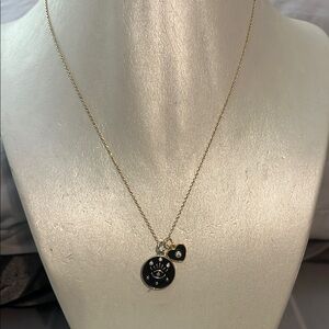 Gold and Black Pendant Necklace